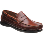 Herring Salcombe II mens rubber-soled deck shoes in chestnut