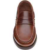 Herring Salcombe mens rubber-soled deck shoes in chestnut