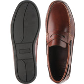 Herring Salcombe II mens rubber-soled deck shoes in chestnut