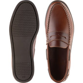 Herring Salcombe mens rubber-soled deck shoes in chestnut