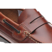 Herring Salcombe II mens rubber-soled deck shoes in chestnut