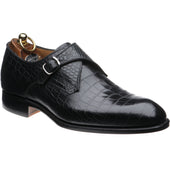 Herring Salobrena mens monk shoes in black croc
