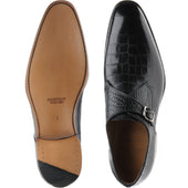 Herring Salobrena mens monk shoes in black croc