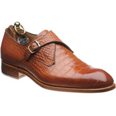 Herring Salobrena mens monk shoes in chestnut croc (second)