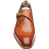 Herring Salobrena mens monk shoes in chestnut croc