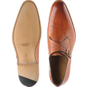 Herring Salobrena mens monk shoes in chestnut croc (second)
