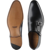 Herring Shakespeare mens double monk shoes in black calf (second)