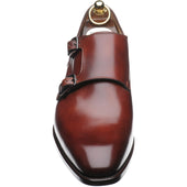 Herring Shakespeare mens double monk shoes in rosewood calf