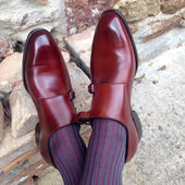 Herring Shakespeare mens double monk shoes in rosewood calf (second)