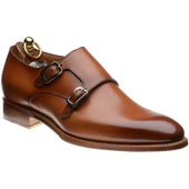 Herring Shakespeare mens double monk shoes in tan calf