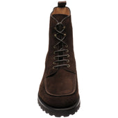 Herring Sharpham mens rubber-soled boots in dark brown suede