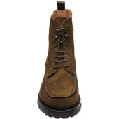 Herring Sharpham mens rubber-soled boots in dark green suede