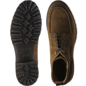 Herring Sharpham mens rubber-soled boots in dark green suede