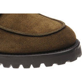 Herring Sharpham mens rubber-soled boots in dark green suede