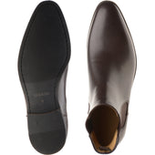 Herring Shelley mens rubber-soled Chelsea boots in chocolate brown calf