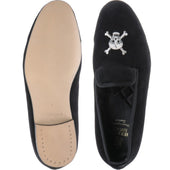 Herring Skull Slipper mens house shoes in black velvet