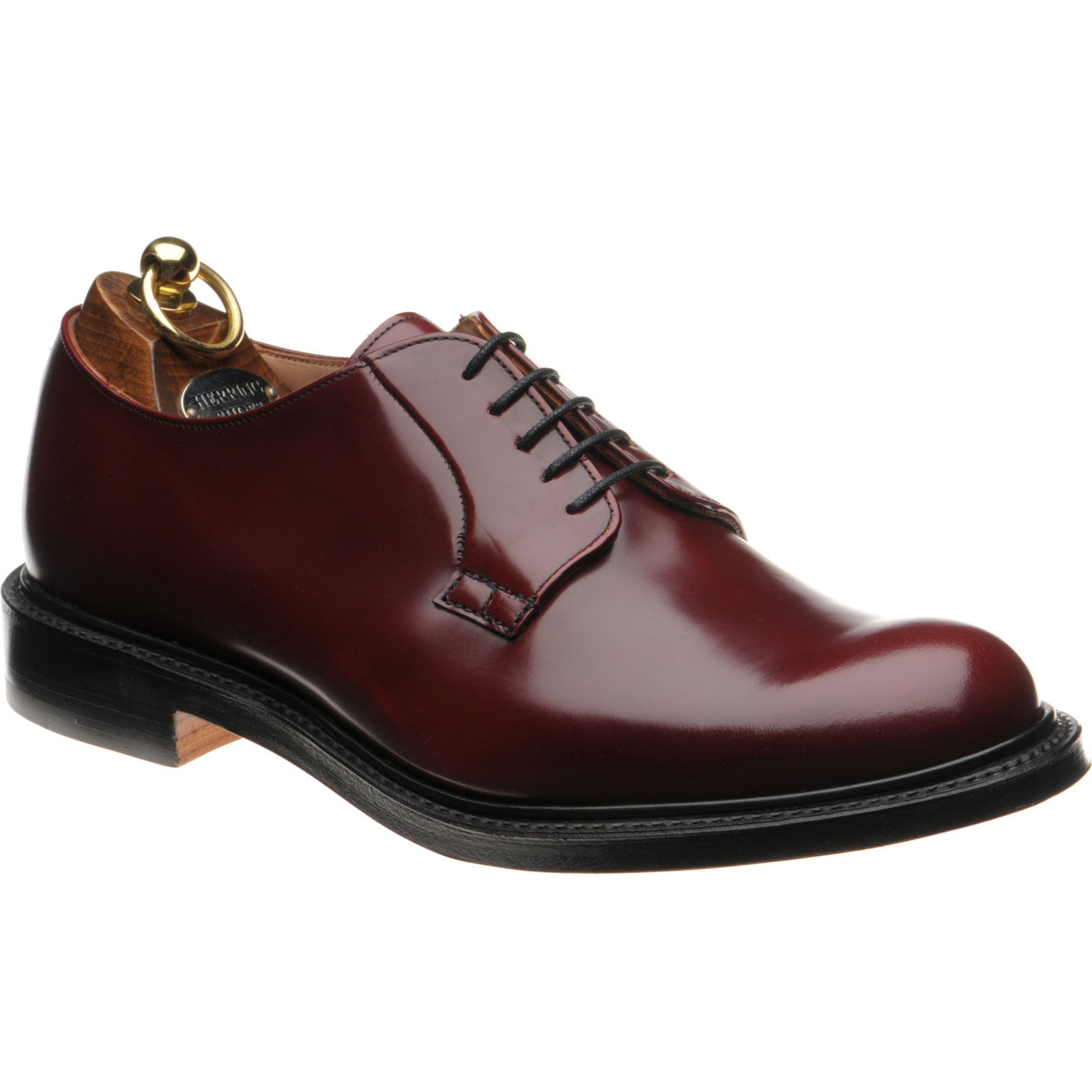 Herring Slaney mens Derby shoes in burgundy polished