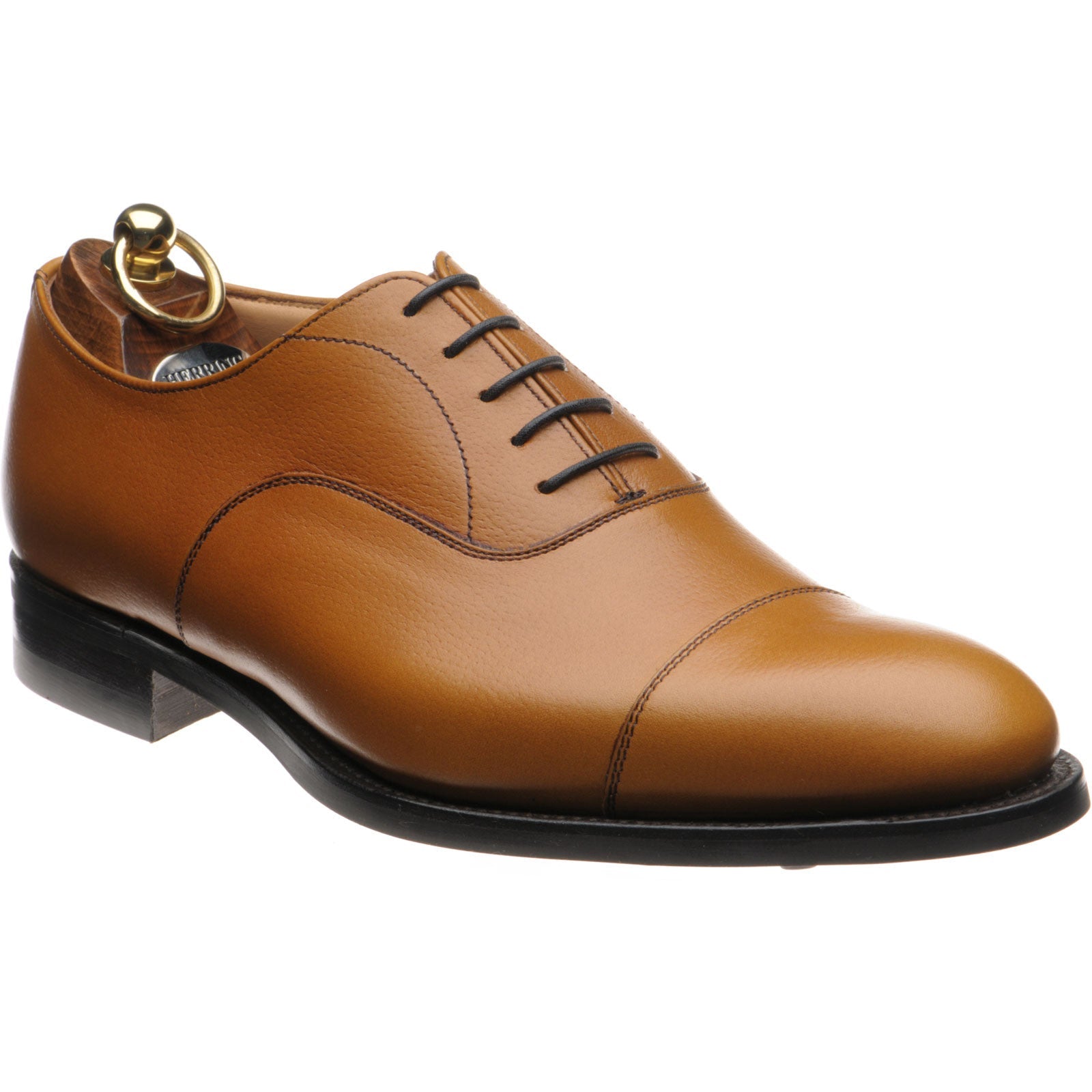 Herring Sligo Rubber mens rubber-soled Oxfords in tan grain calf