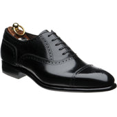 Herring Sloane mens semi-brogues in black calf