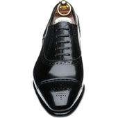 Herring Sloane mens semi-brogues in black calf