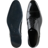 Herring Sloane mens semi-brogues in black calf
