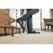 Herring Sloane mens semi-brogues in black calf