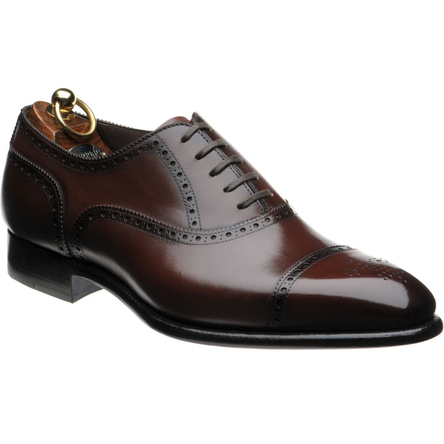 Herring Sloane mens semi-brogues in dark brown calf (second)