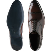 Herring Sloane mens semi-brogues in dark brown calf