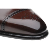 Herring Sloane mens semi-brogues in dark brown calf