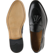 Herring St Davids mens tasselled loafers in black calf