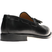 Herring St Davids mens tasselled loafers in black calf