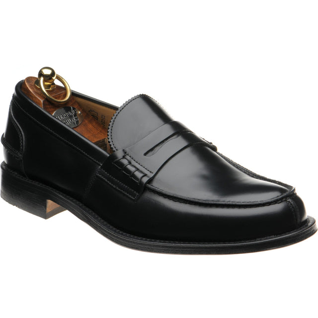 Herring St George mens loafers in black polished (second)