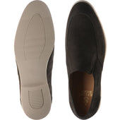 Herring St Jean mens rubber-soled loafers in dark brown suede