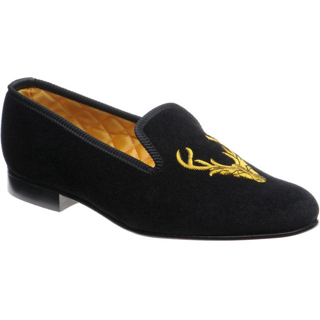 Herring Stag Slipper mens house shoes in black velvet