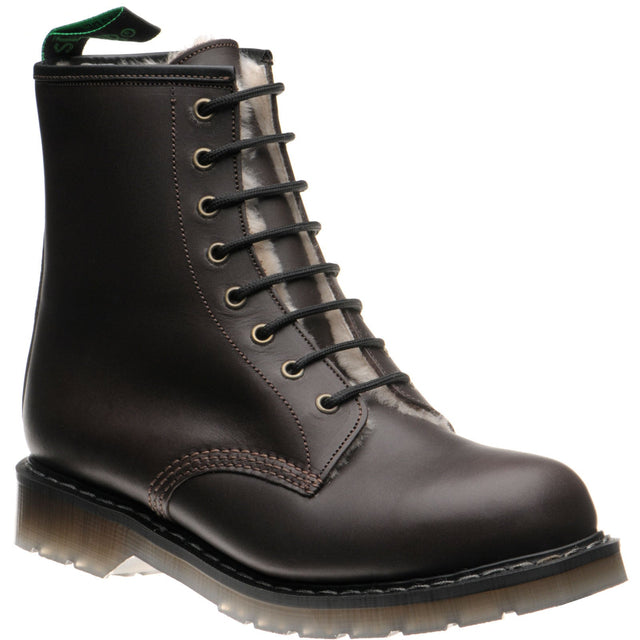 Herring Stanwick mens rubber-soled boots in brown waxy calf