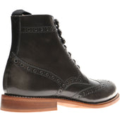 Herring Steeperton mens rubber-soled brogue boots in grey rub off hi-shine (second)