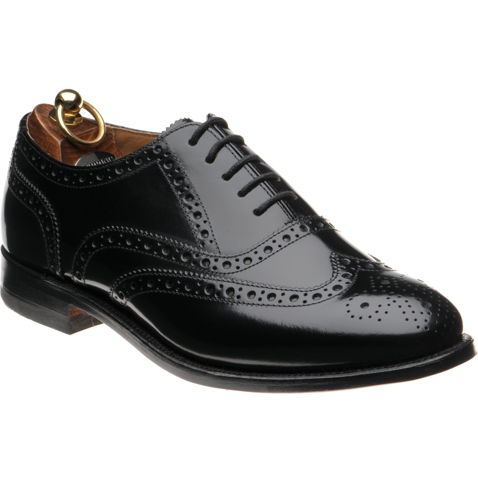 Herring Surrey II mens brogues in black polished