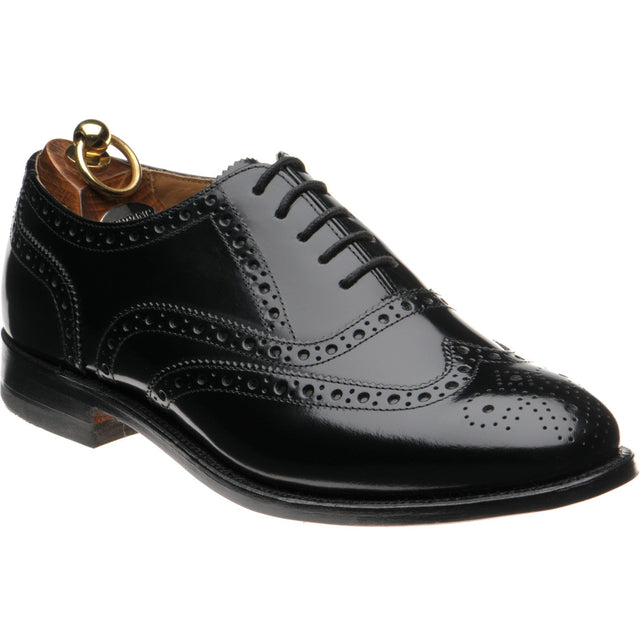 Herring Surrey II mens brogues in black polished