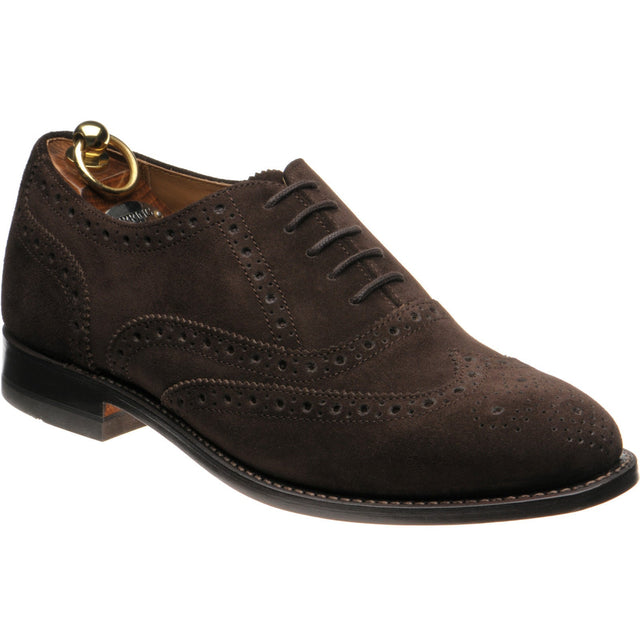 Herring Surrey II mens brogues in dark brown suede
