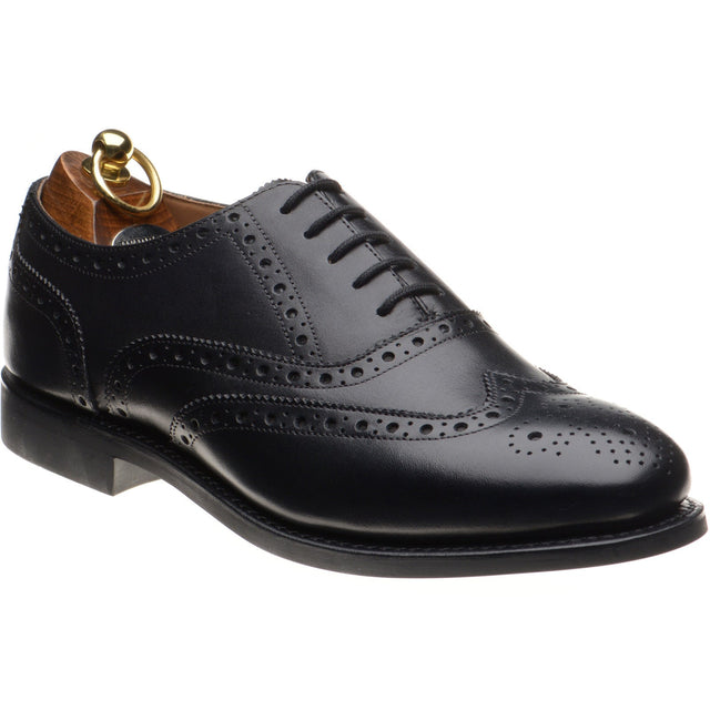 Herring Surrey II Rubber mens rubber-soled brogues in black calf