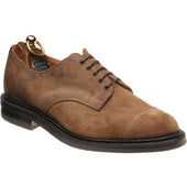 Herring Taw mens rubber-soled Derby shoes in brown waxy suede