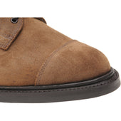 Herring Taw mens rubber-soled Derby shoes in brown waxy suede