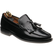 Herring Terni II mens hybrid-soled tasselled loafers in black polished