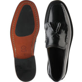 Herring Terni II mens hybrid-soled tasselled loafers in black polished