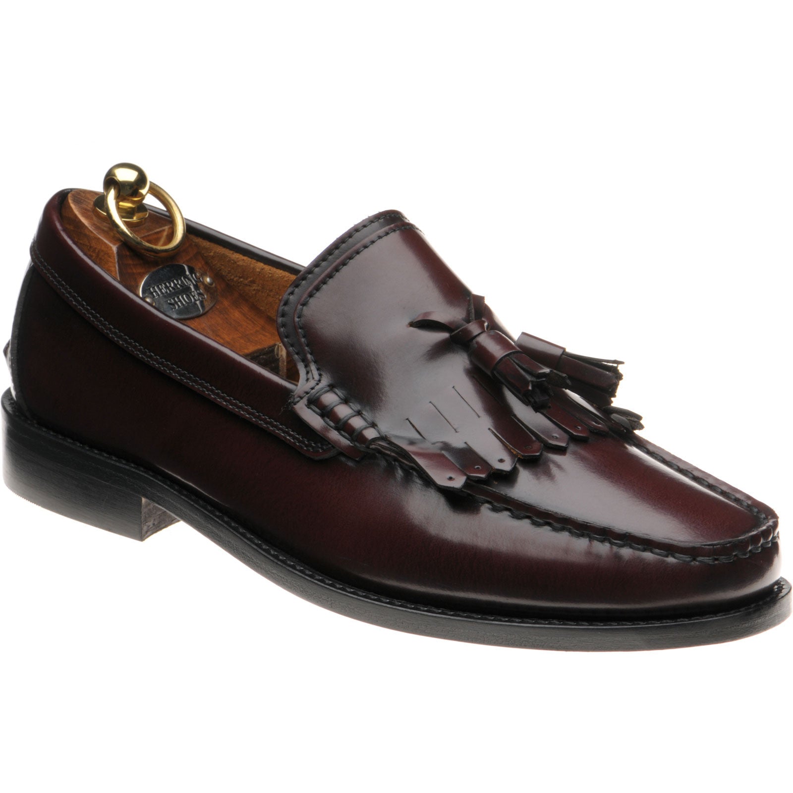 Herring Terni II mens hybrid-soled tasselled loafers in burgundy polished