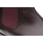 Herring Thatcher mens brogue Chelsea boots in burgundy calf