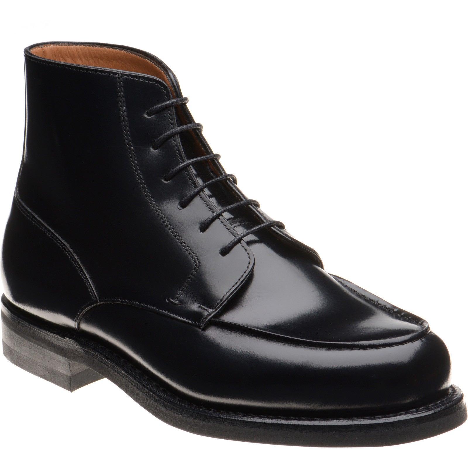 Herring Toulon mens rubber-soled boots in black polished