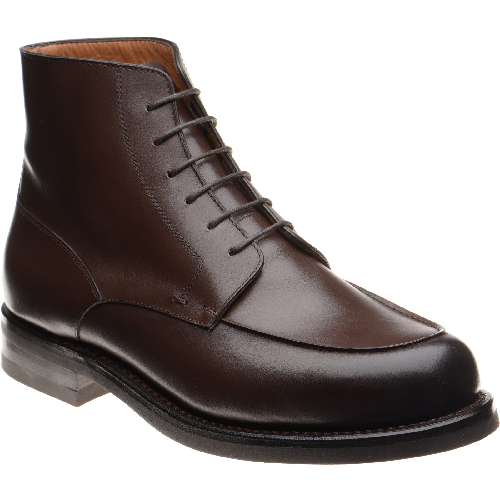 Herring Toulon mens rubber-soled boots in dark brown calf
