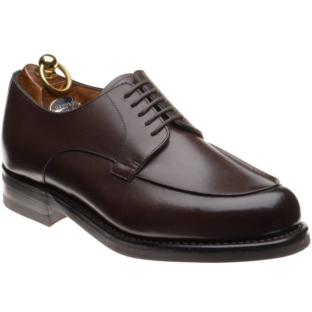 Herring Tours mens rubber-soled Derby shoes in dark brown calf