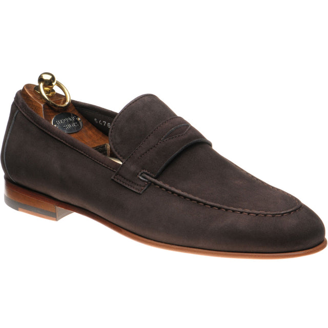 Herring Trovatore mens loafers in brown suede